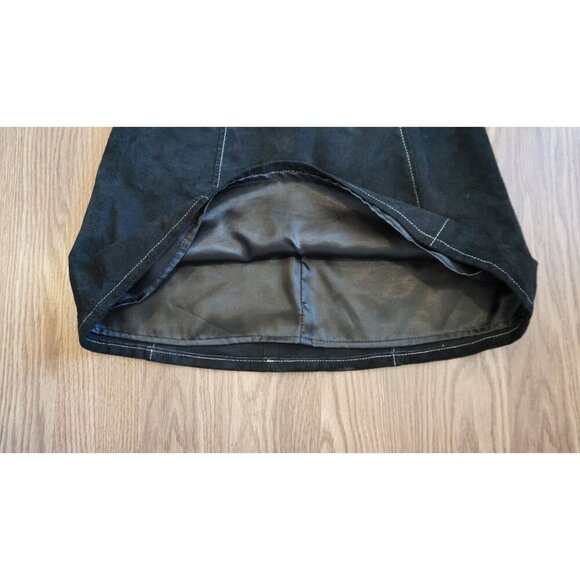 ASOS A-Line Suede Mini Skirt with Contrast Stitch and Button - Size 6 - Picture 11 of 12